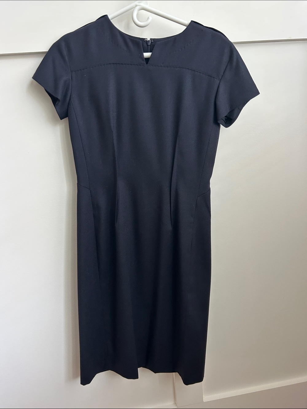 Elegant Navy Midi Sheath Dress